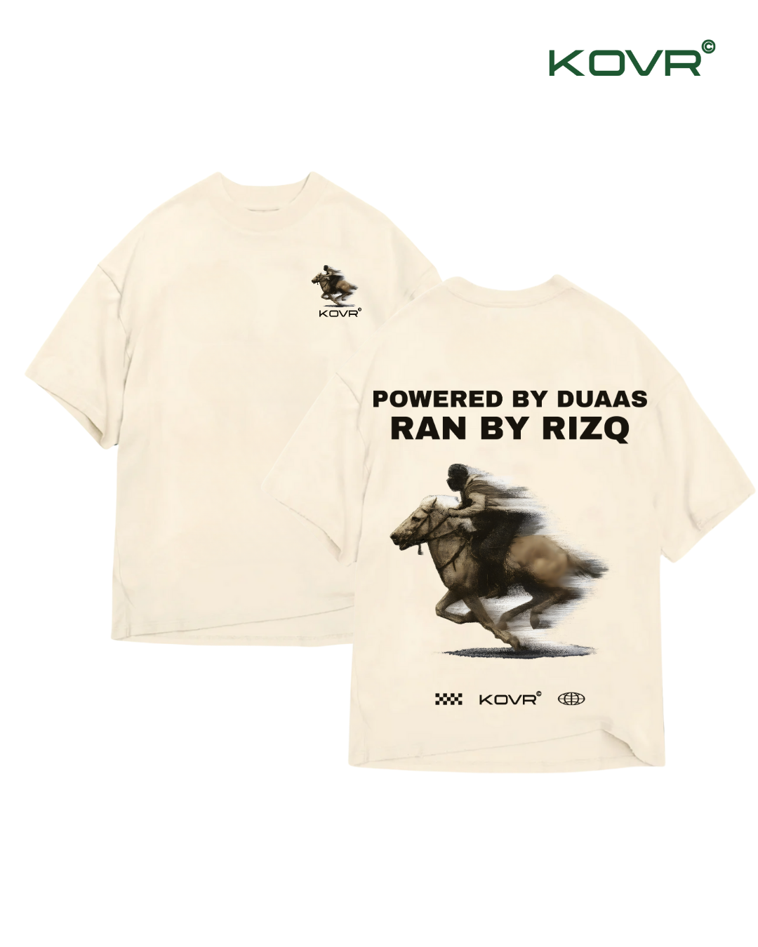 TEE "POWERED" - Beige