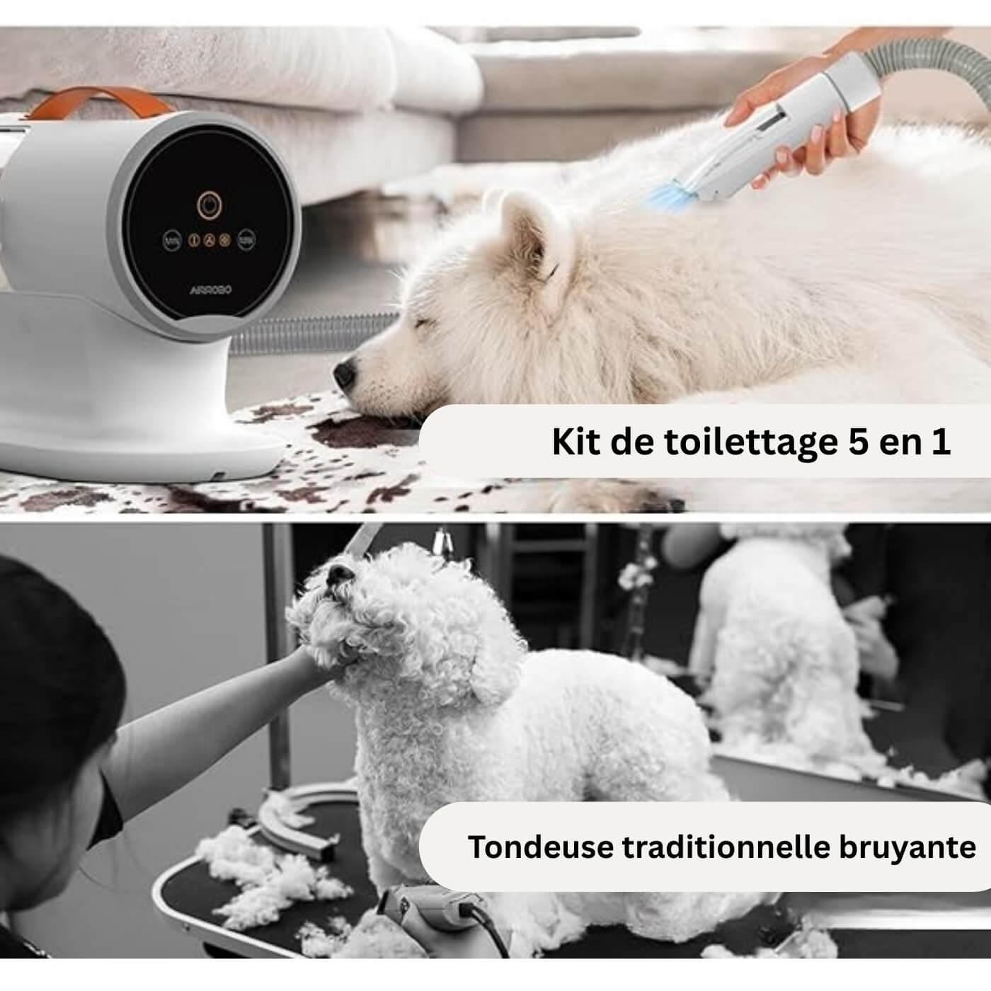 Kit de toilettage Intelligent 5 en 1 avec aspirateur - PetGroom™