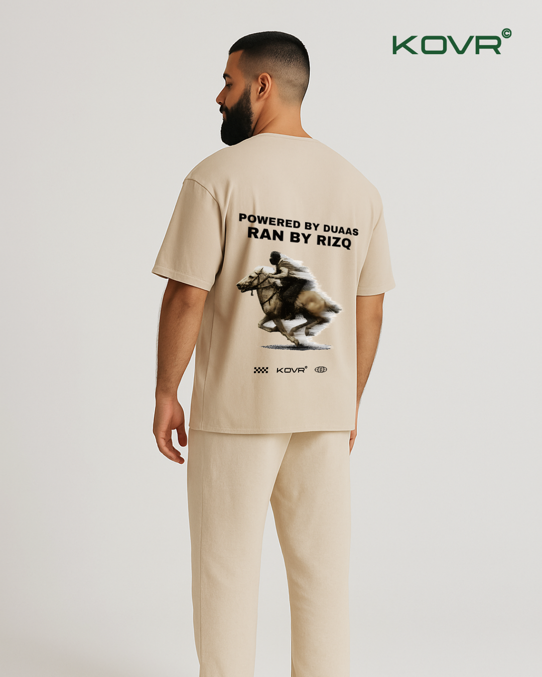 TEE "POWERED" - Beige