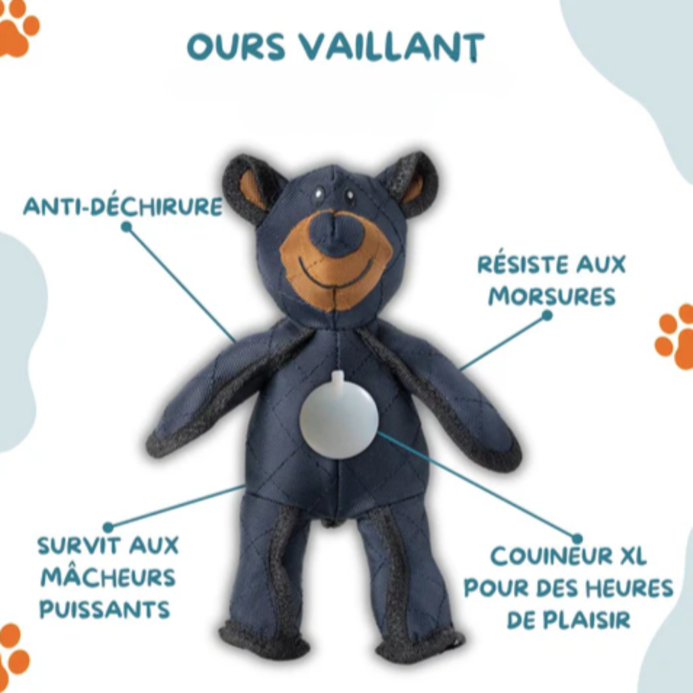 Jouet Ours en Peluche pour Chien - BraveBear™️