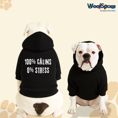 Sweat à capuche pour chien - 100% câlins, 0% stress