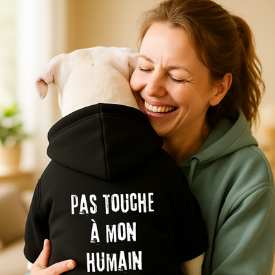 Sweat à capuche pour chien - Pas touche à mon humain